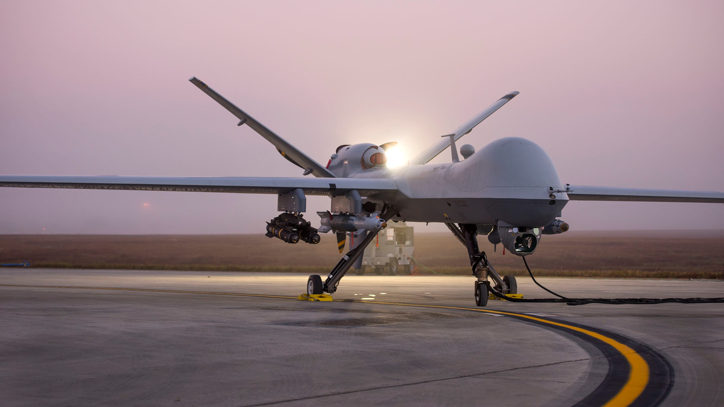 MQ-9 Reaper sits on the flight line as remotely piloted aircraft crews wait for the fog to clear 06112017 CREDIT US Dept of Def.jpg