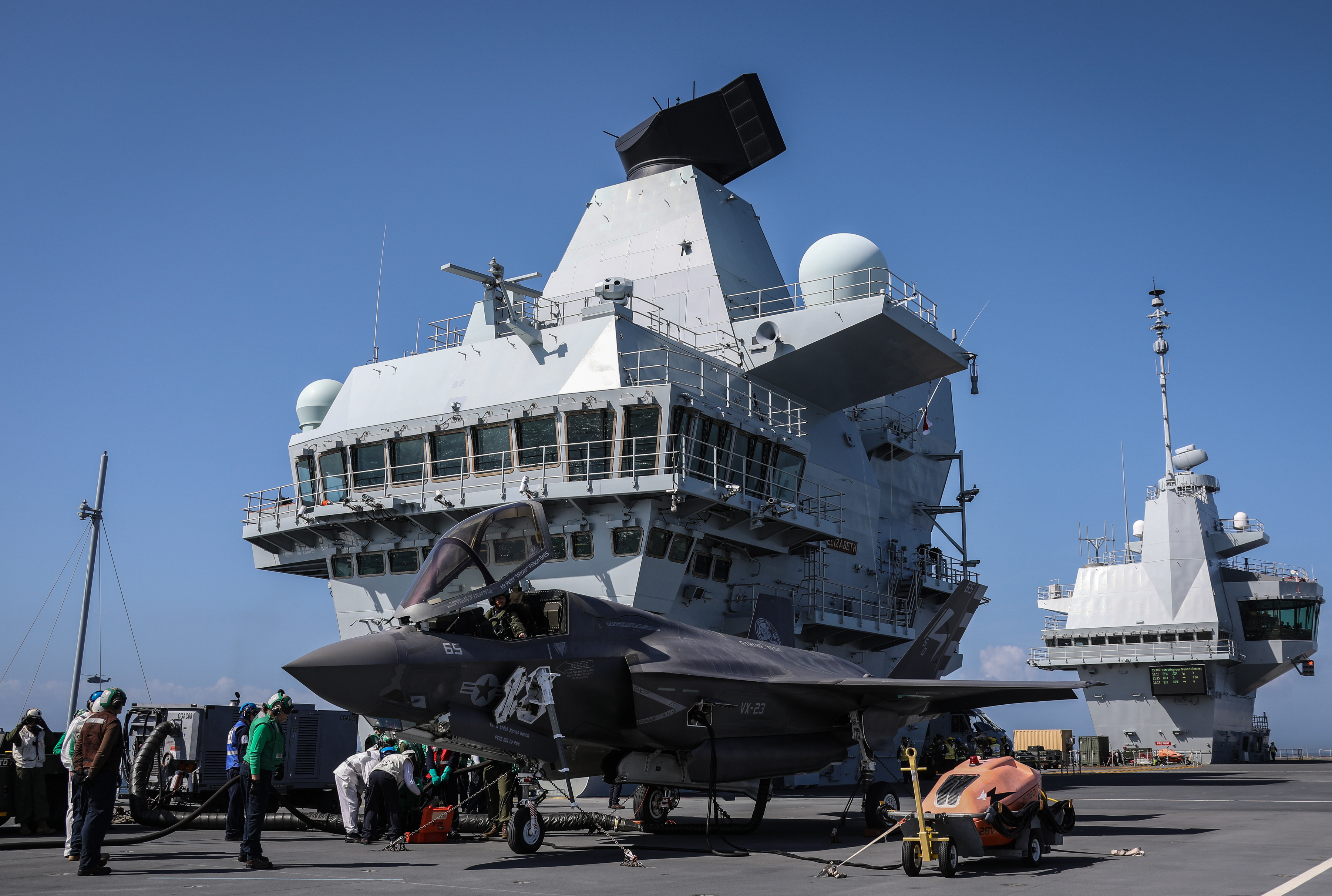 F35B's first landing on QE Crown Copyright