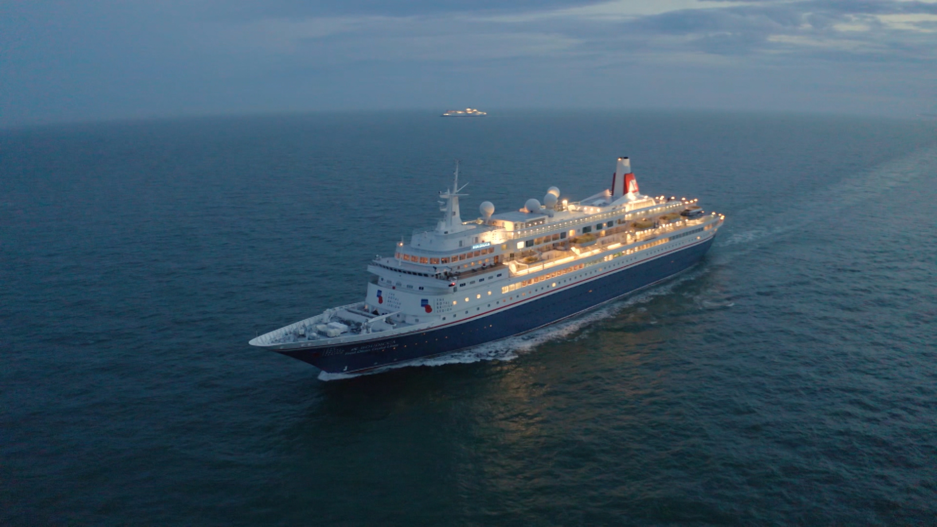 The cruise ship MV Boudicca which took D-Day veterans on a tour of the UK before departing for France (Picture: The Royal British Legion).