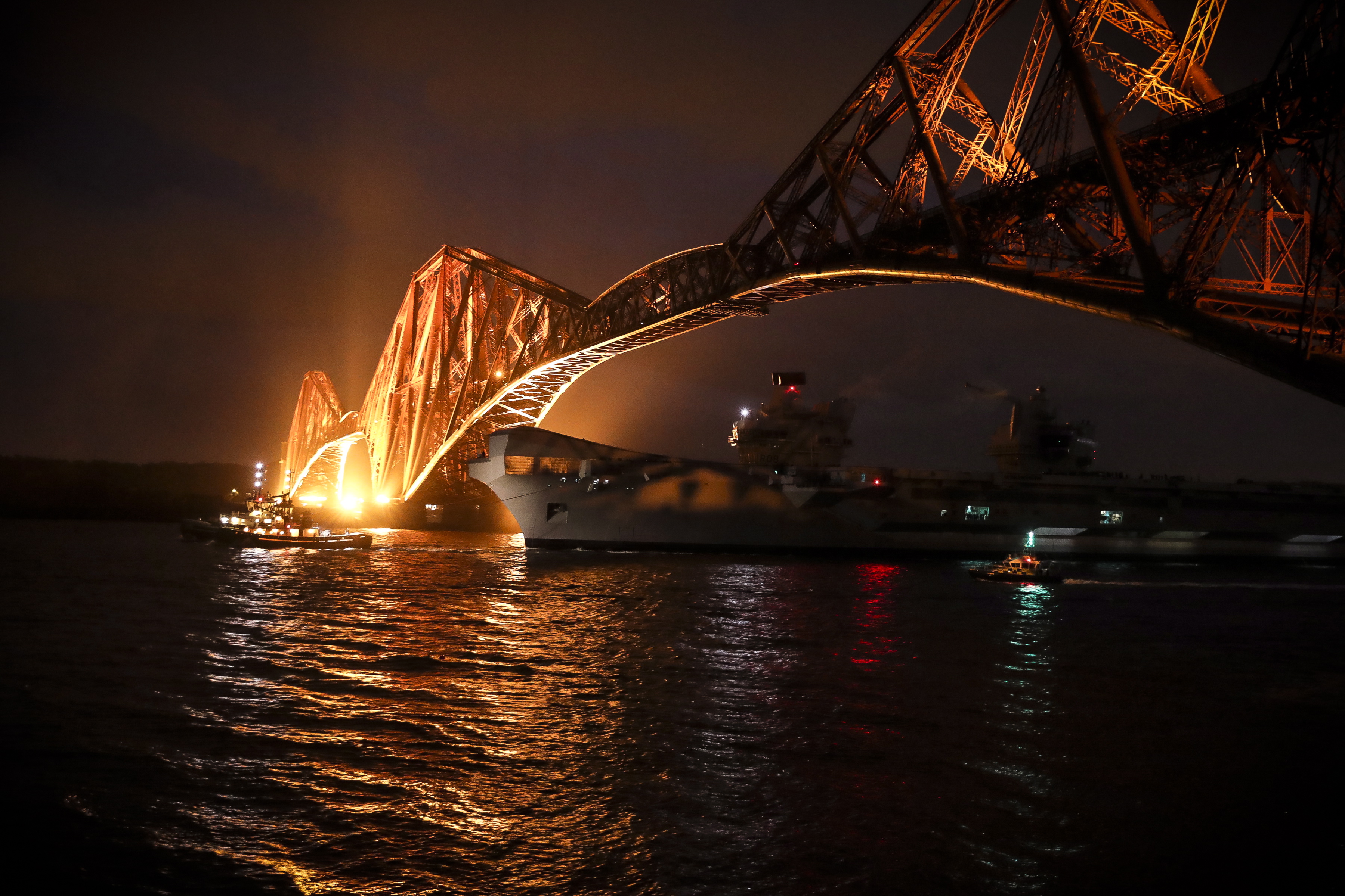 Queen Elizabeth Carrier Makes It Under The Forth Bridge