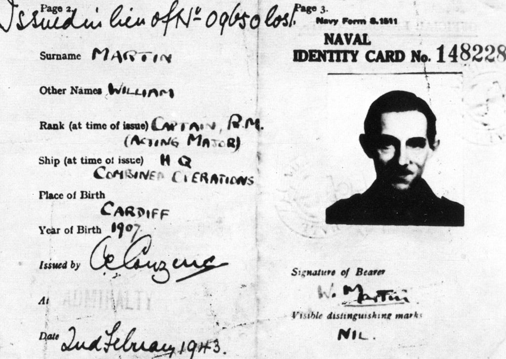 Major Martin Identity Card Operation Mincemeat CREDIT THE NATIONAL ARCHIVES