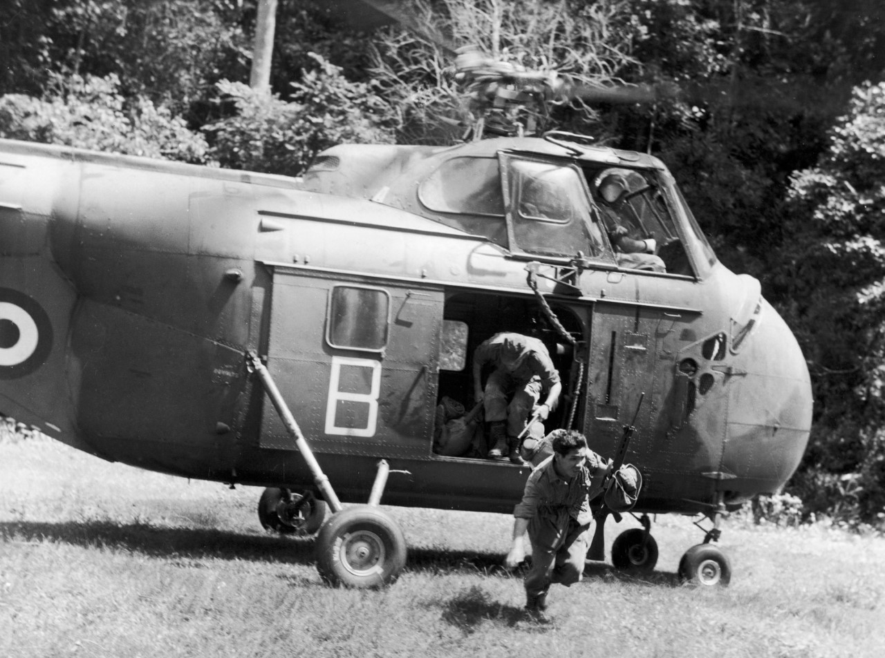 Helicopters were an essential in the fight against Malayan Guerrillas who hid deed in the jungle