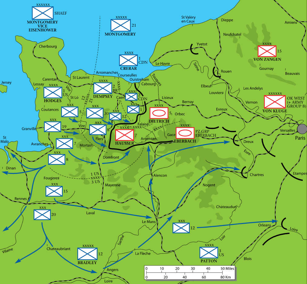 Map Battle of Normandy 1944