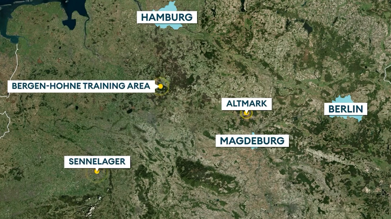 The Altmark Training Area is located north of Magdeburg.