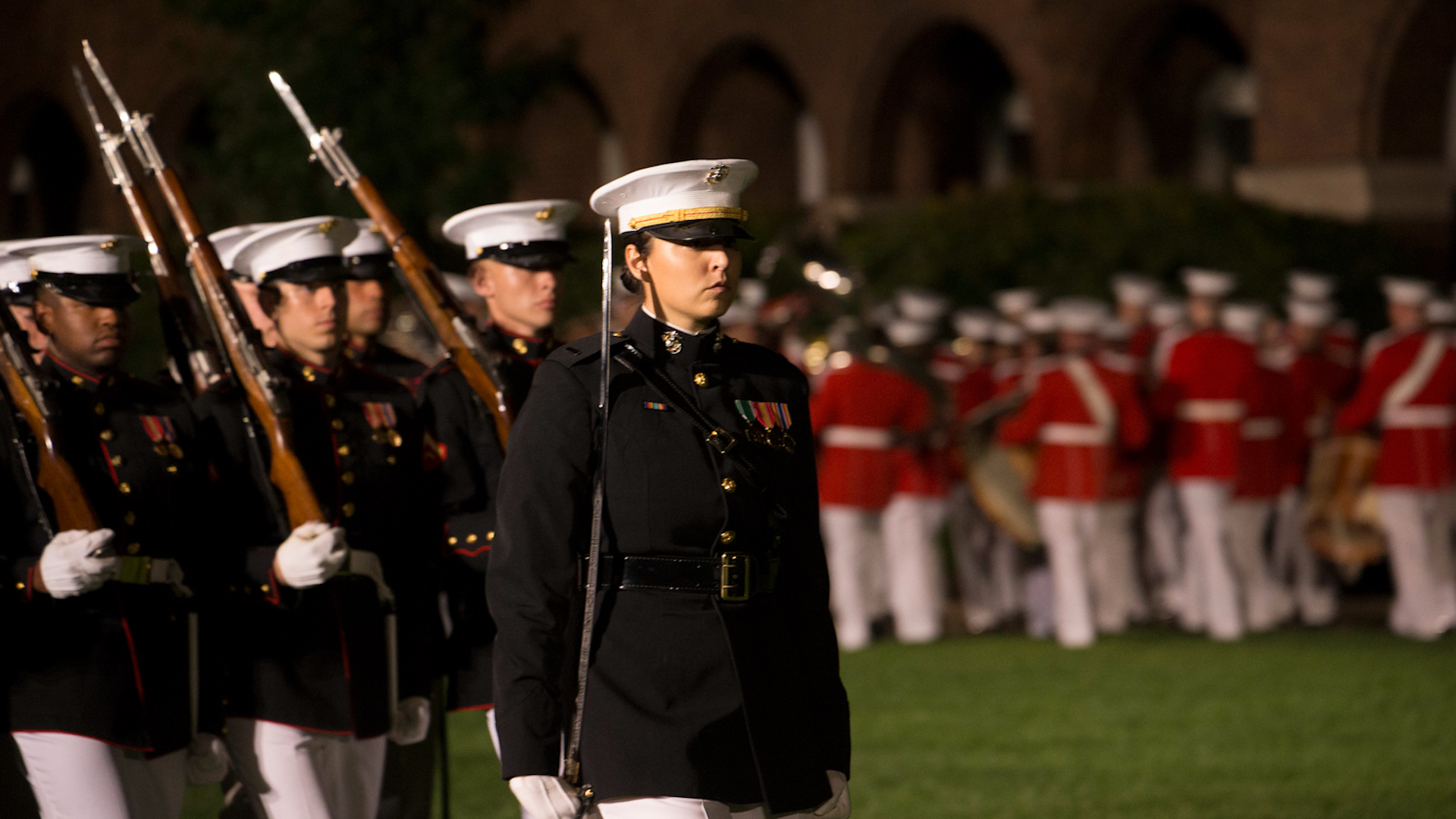 Marine Corps 1st Lt Kelsey Hastings Silent Drill Commander 151021 CREDIT US DEPT OF DEFENSE