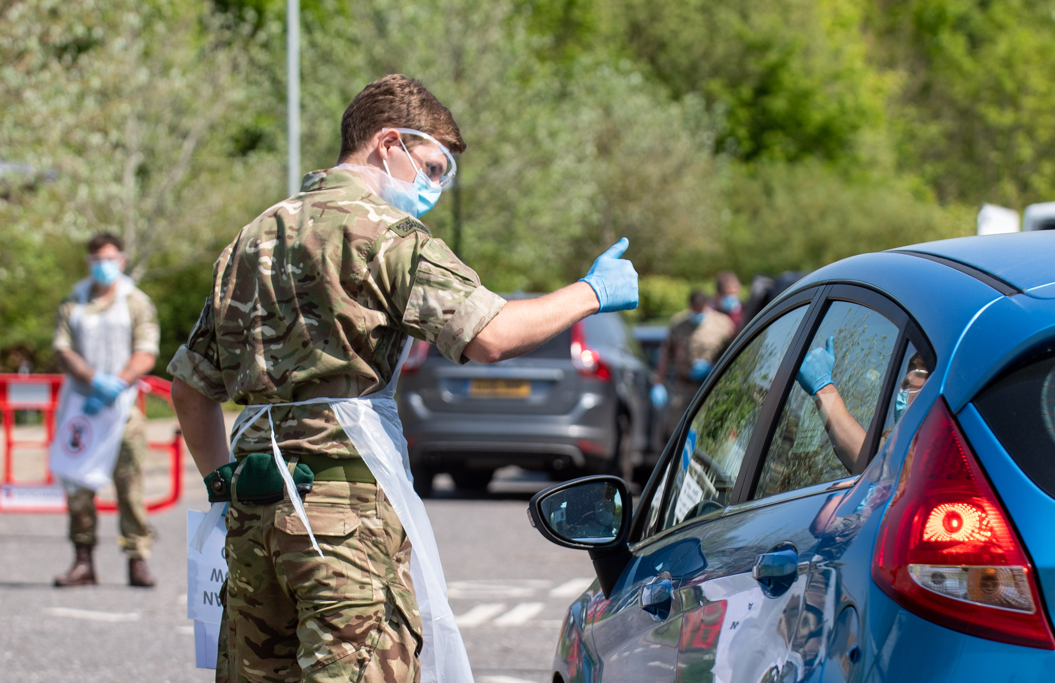 Royal Marine carrying out mobile testing last year