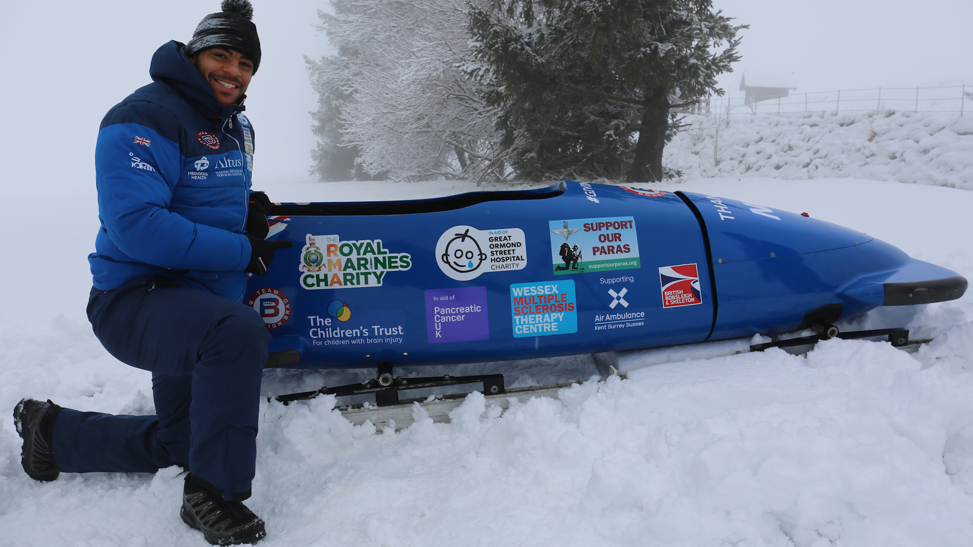 Marine Taylor Lawrence chose the Royal Marines Charity to be supported by the team (Picture: GB Bobsleigh).