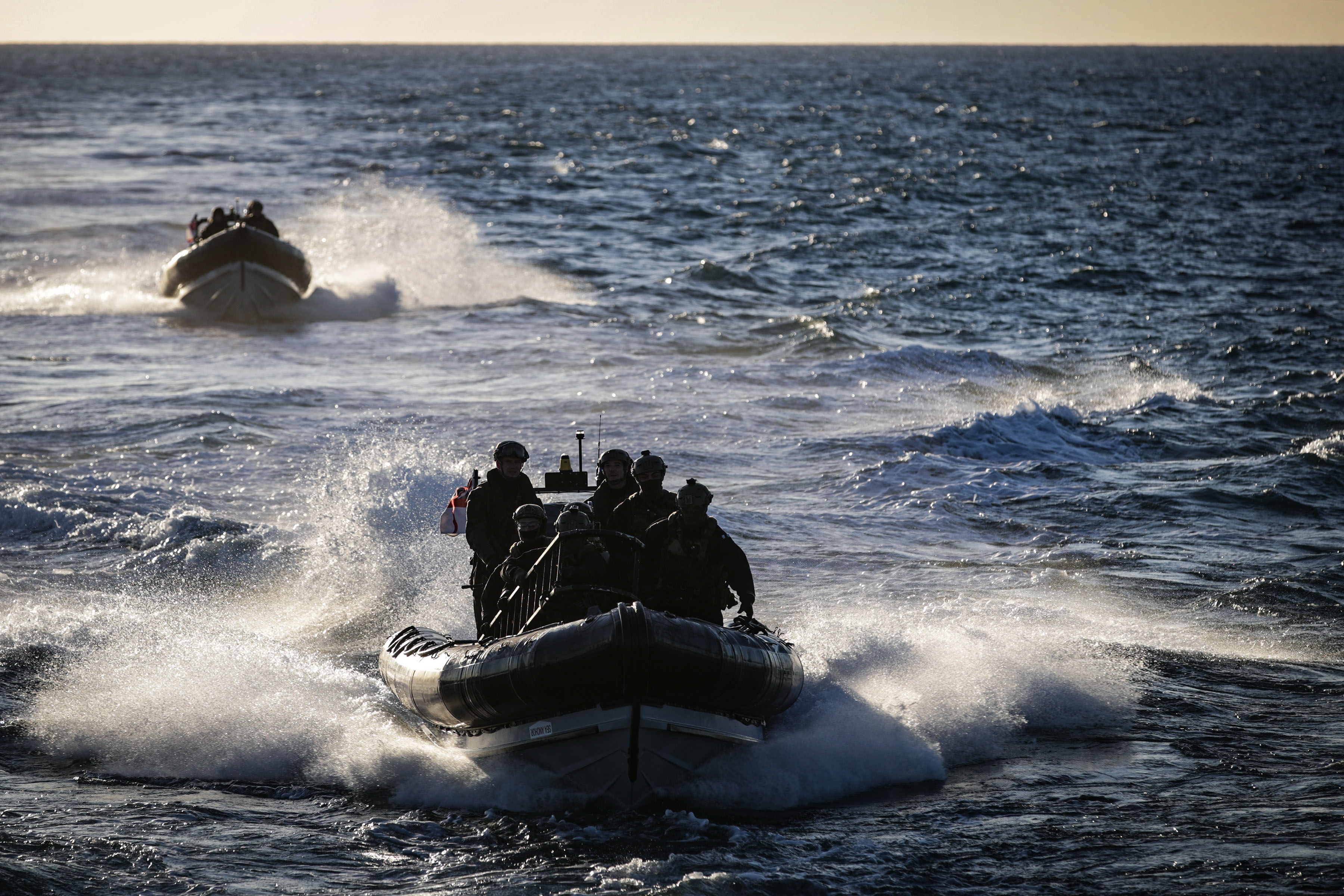 Marines during the board and search exercises in the Channel (Picture: Royal Navy).