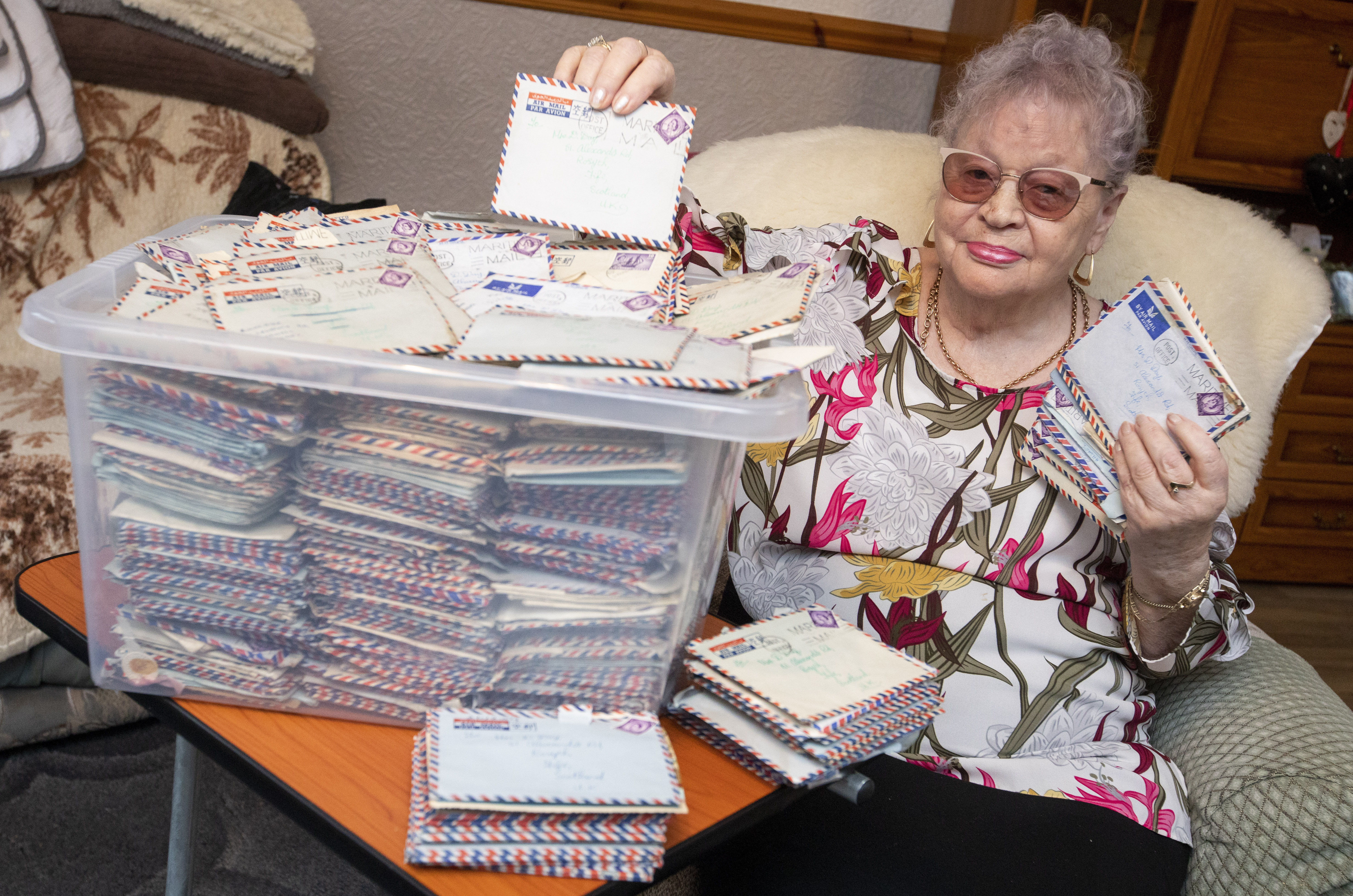 Marjory Day with the letters (Picture: SWNS).