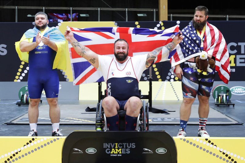 Martin Tye Gold Medal in powerlifting Invictus Games Sydney CREDIT MOD
