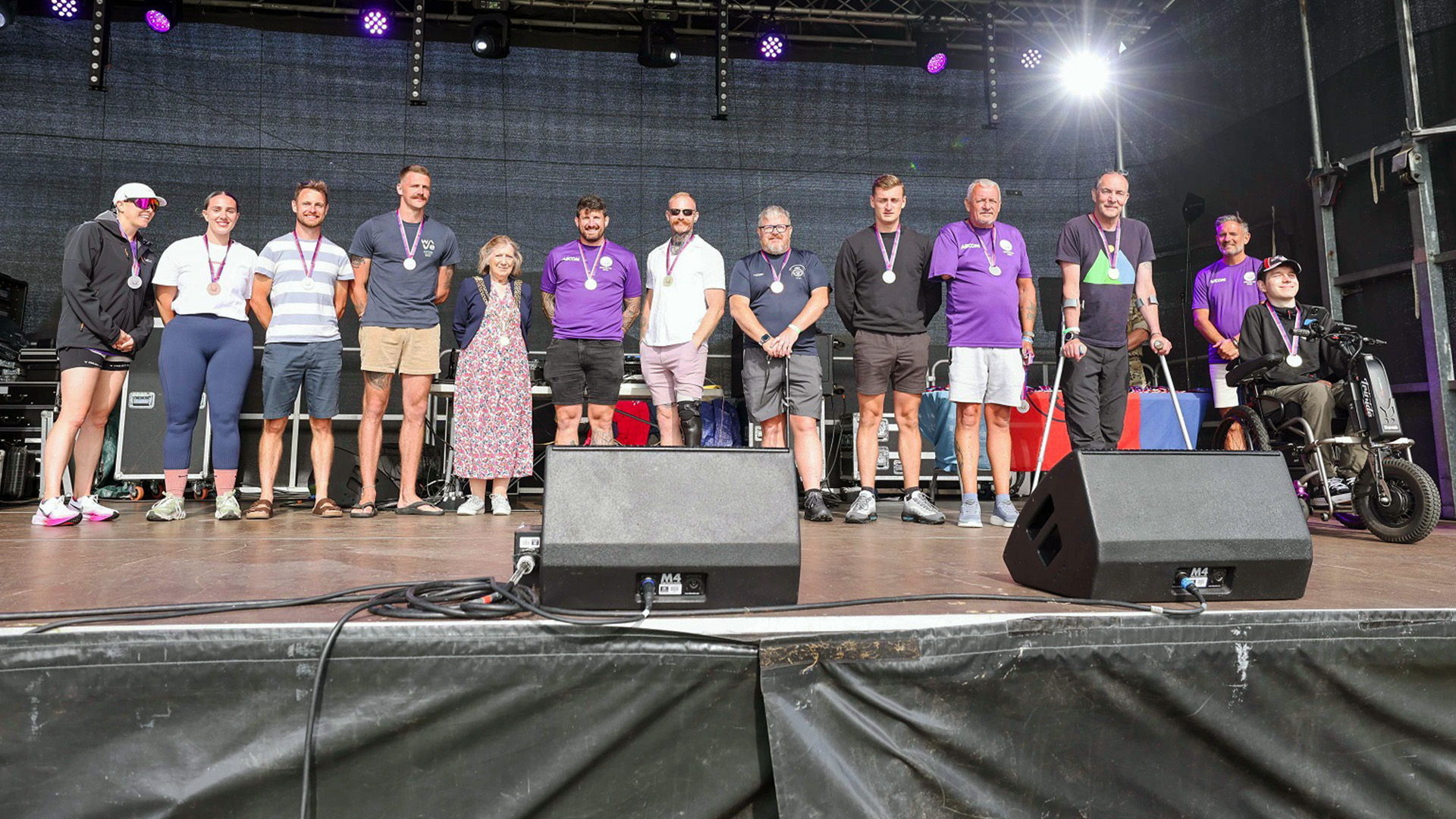 Some of the Strength of Sprit medal winners on stage