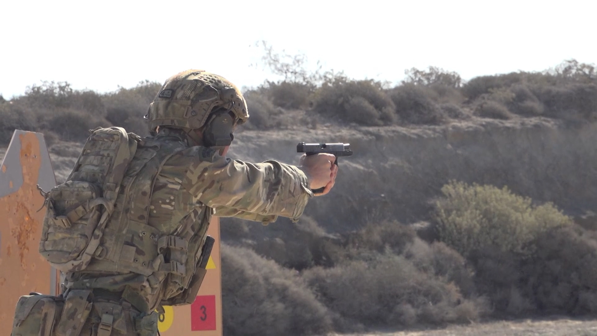 Member of 40 Commando Bravo Company Royal Marines semi-anon shooting on Cyprus ranges as part of LRGX Future Commando Force November 2020 DATE UNKONWN CREDIT BFBS.jpg