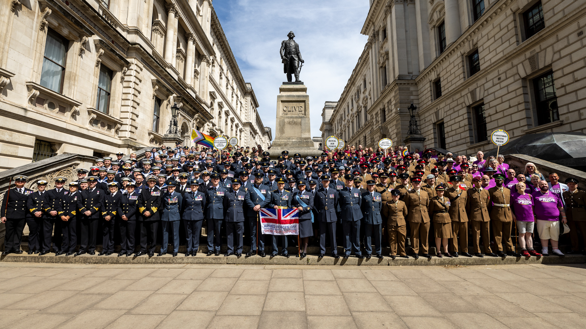 Members of the Armed Forces pose on Armed Forces Day before Pride in London March 29062024 CREDIT MOD