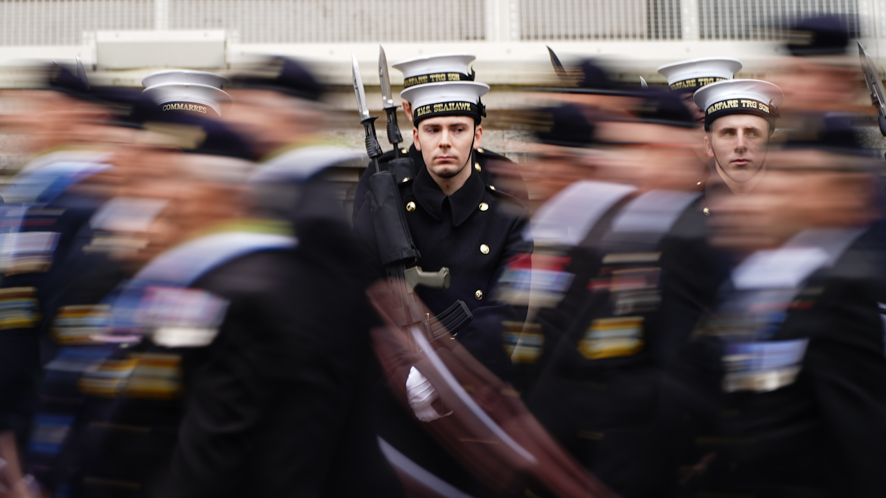 On Remembrance Sunday, 326 Armed Forces groups were represented by veterans marching through London (Picture: PA)