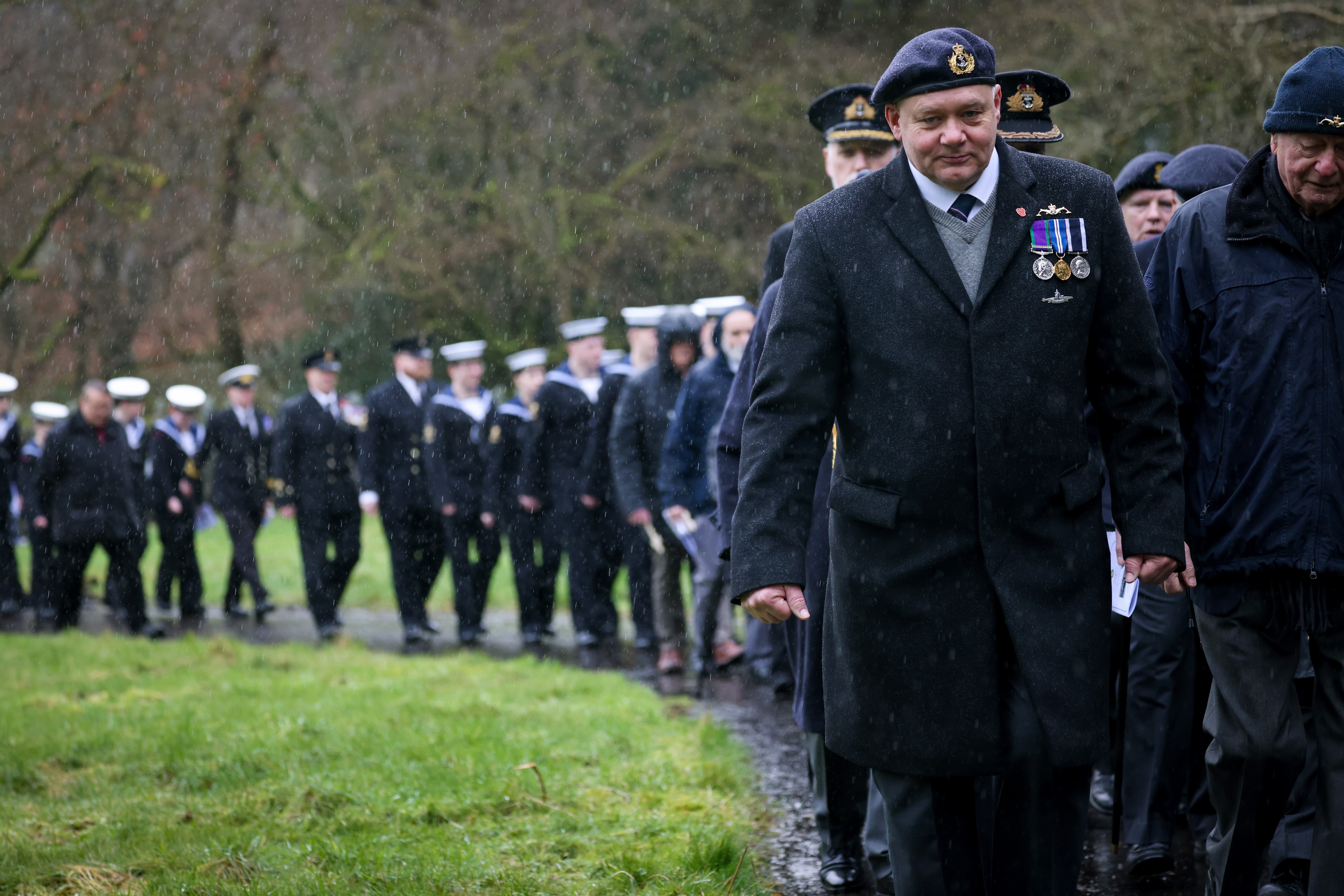 Memorial for the crew of K13 taking place at Faslane 
