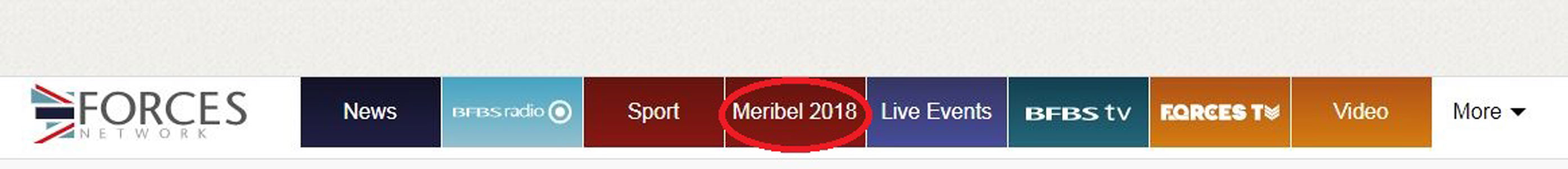 Meribel 2018 Forces Network tab