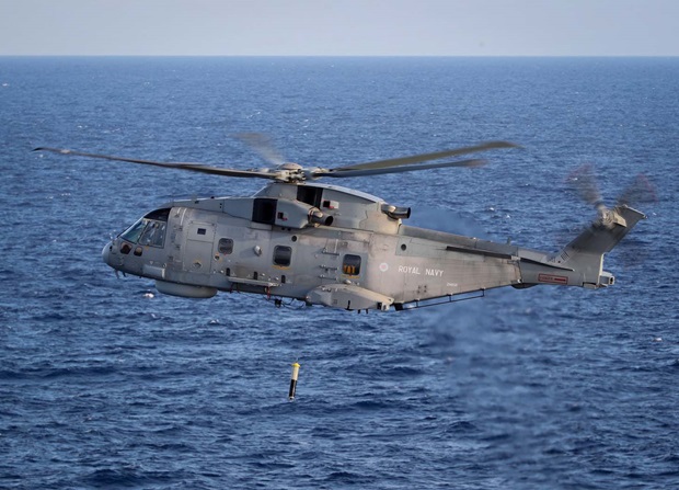 	Merlin Dipping - credit - Royal Navy.