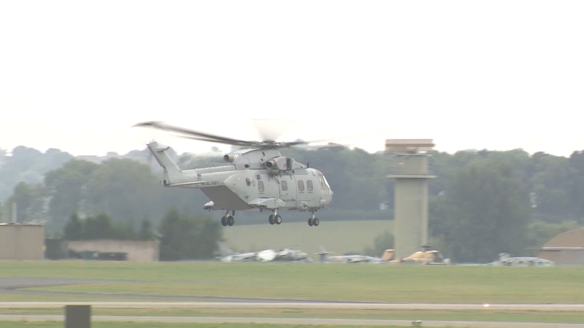 Merlin Mk 4 takes off with HMS Queen Elizabeth the destination.