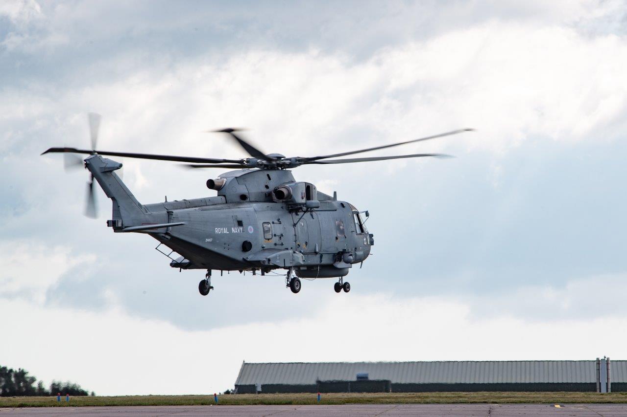 Cover image: A Merlin helicopter takes off from RNAS Culdrose (Picture: Royal Navy).