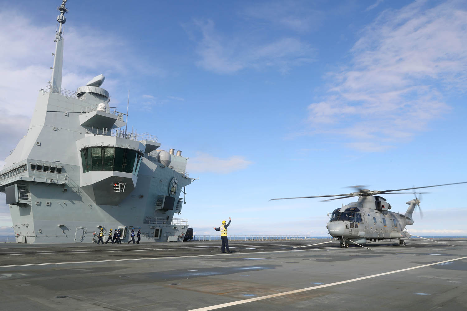 Merlin helicopter on board HMS Prince of Wales