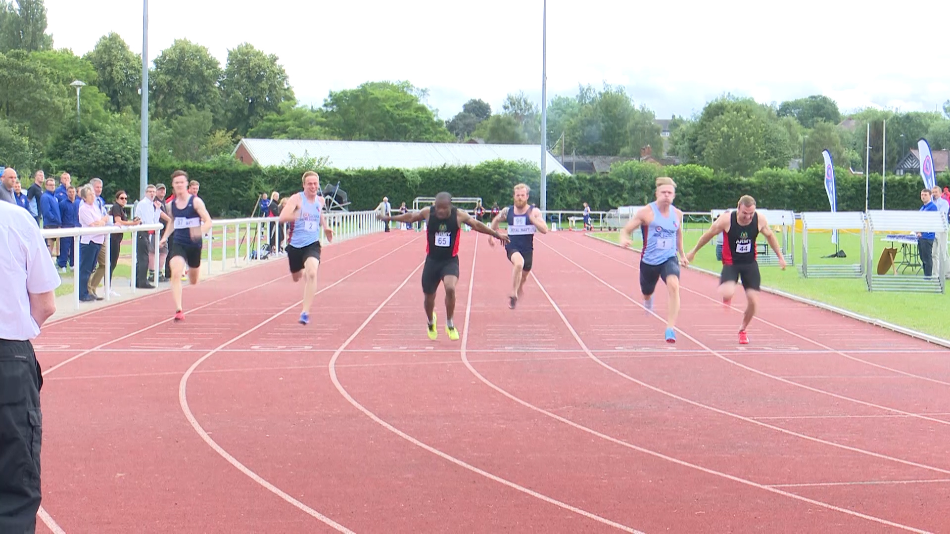 Michael Meascer crosses the finish line.