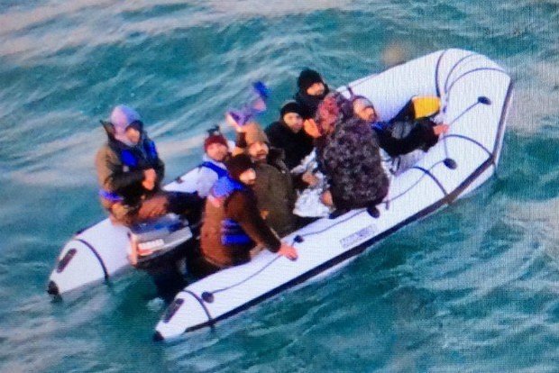 Migrants have been crossing the busiest shipping lane in the world over Christmas (Pic: @premarmanche/marine nationale)
