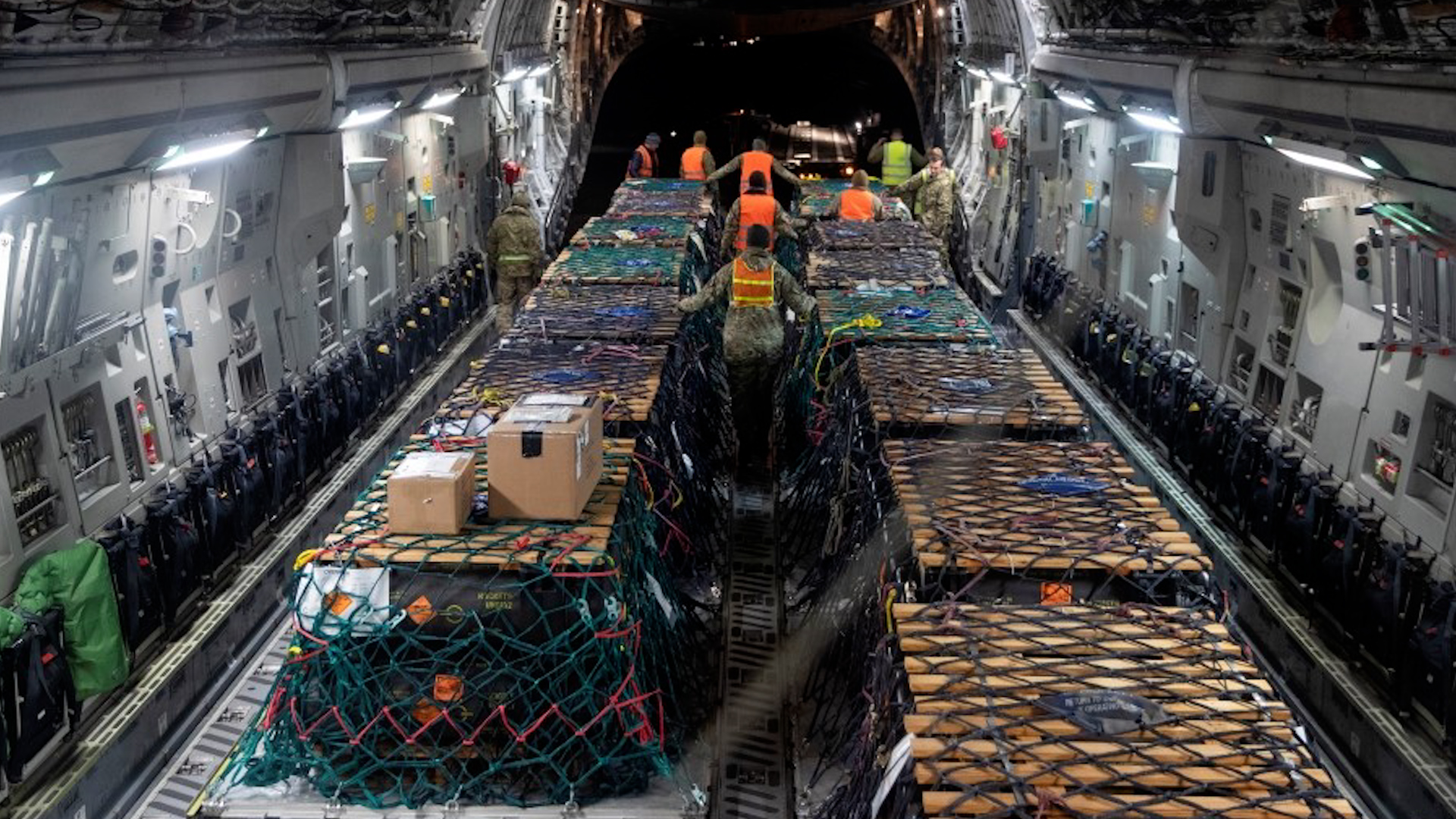 Military equipment loaded on aircraft to be sent to Ukrainian forces in war against Russia DATE UNKONWN CREDIT MOD.jpg