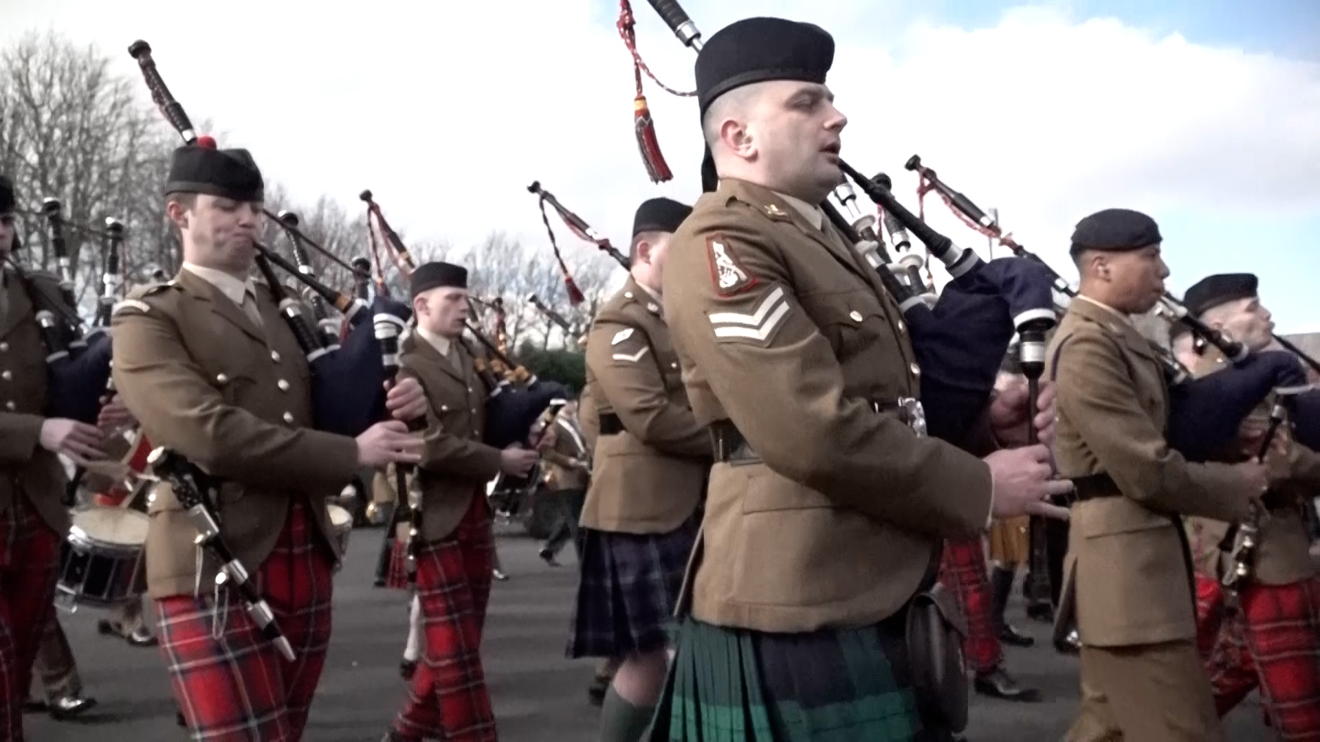 Military musicians mark World Bagpipe Day with pass out parade 08032024 CREDIT BFBS