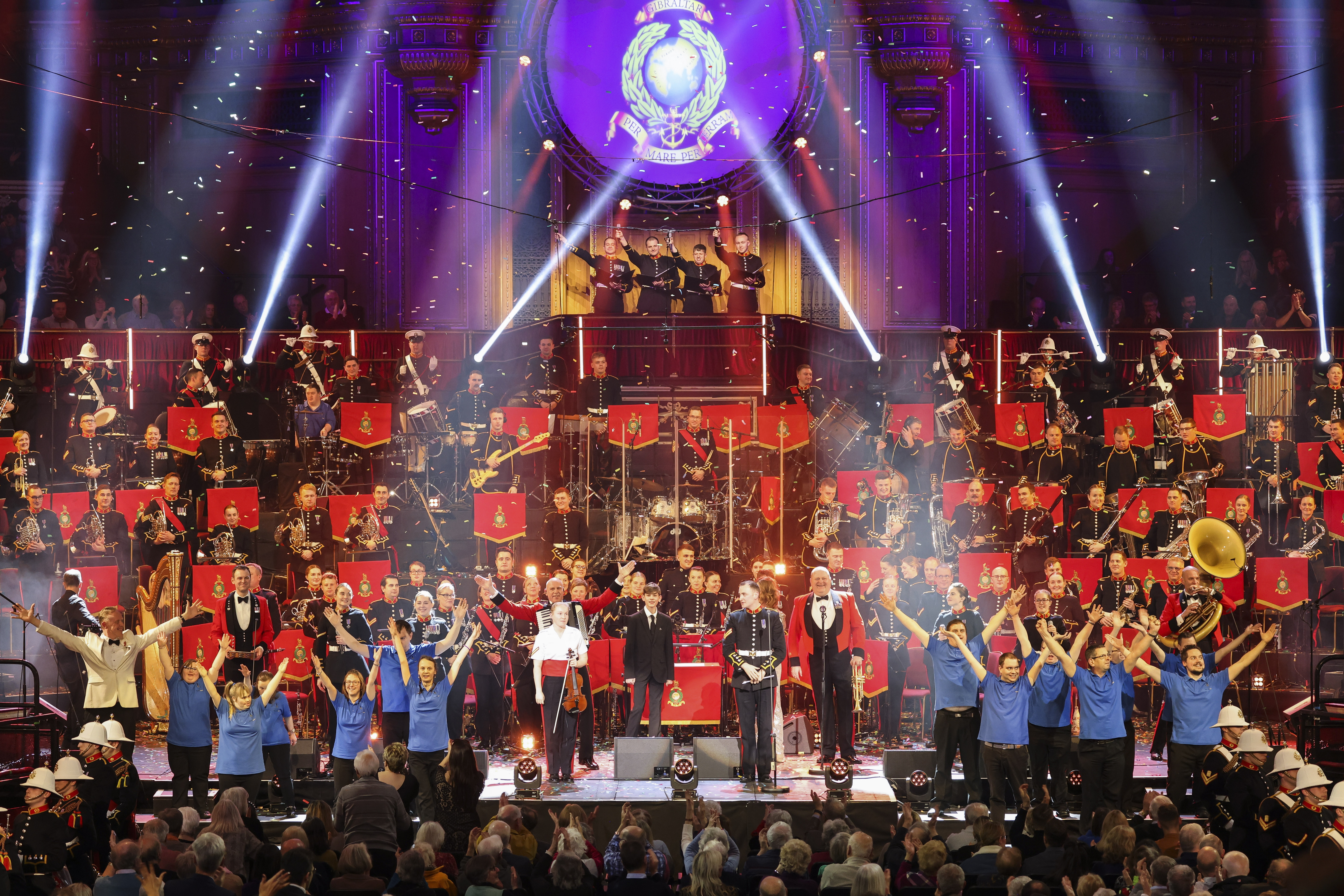 Military musicians playing at the 2023 Mountbatten Festival of Music