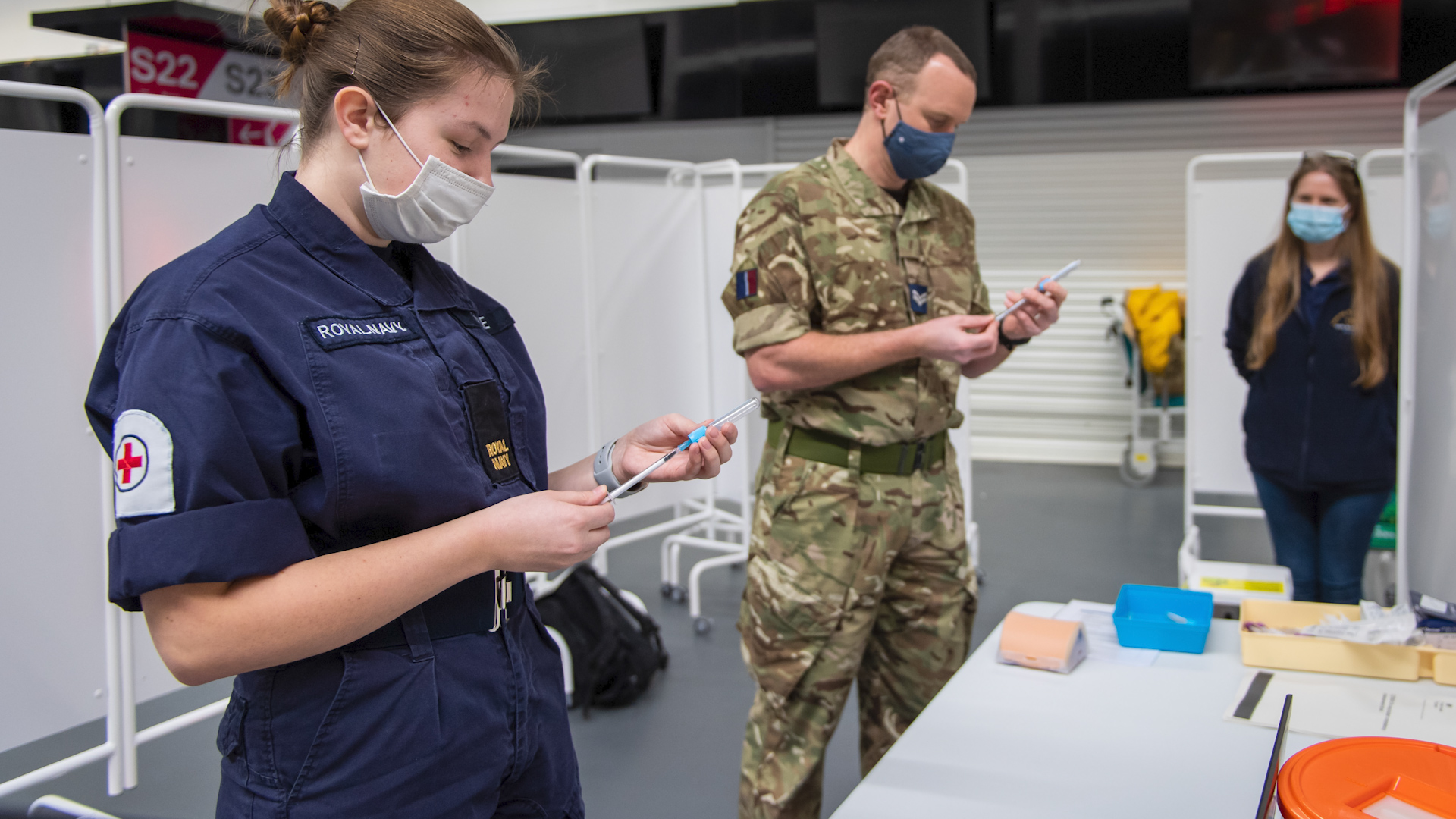 Military personnel at Ashton Gate help with COVID19 coronavirus response DATE UNKNOWN used on 120121 CREDIT MOD.jpg