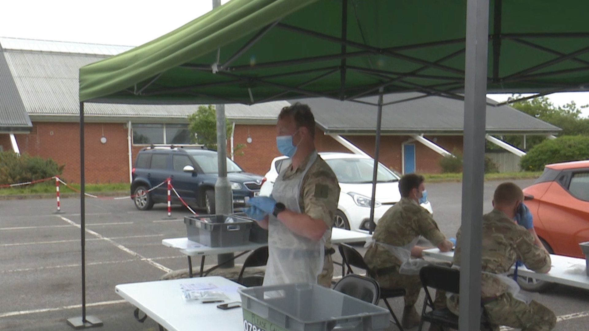 The marines are carrying out up to 350 tests per day at the testing unit.