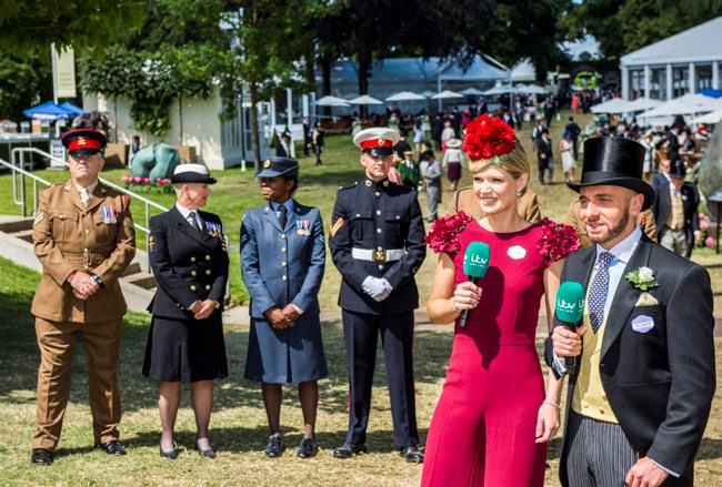Military personnel at Royal Ascot in 2018