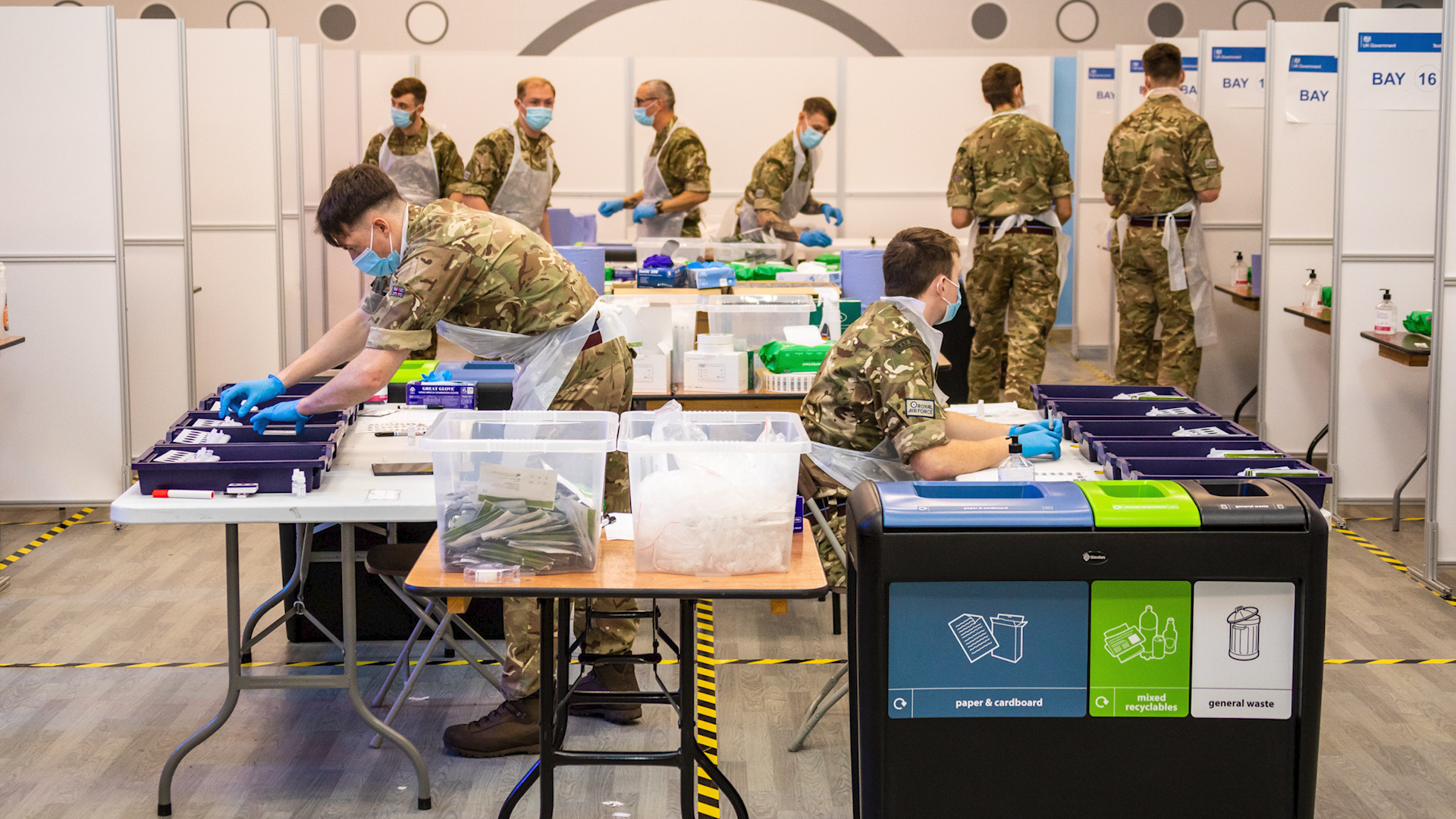Military personnel support with COVID19 coronavirus response at Desbyshire Gresley Hall DATE UNKNOWN used on 120121 CREDIT MOD
