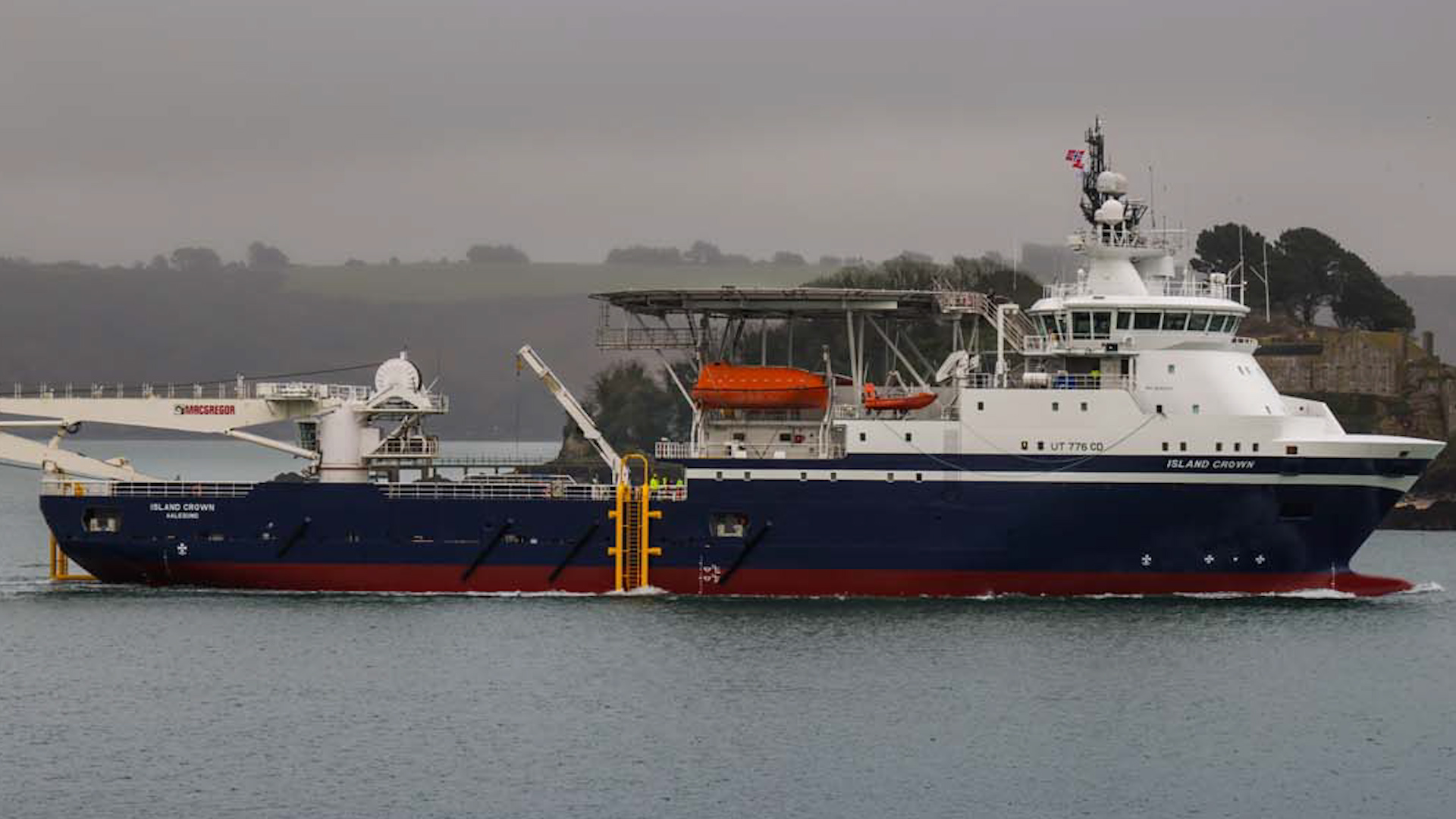 The ship, formerly known as the MV Island Crown, will now be called RFA (Royal Fleet Auxiliary) Stirling Castle (Picture: Royal Navy).