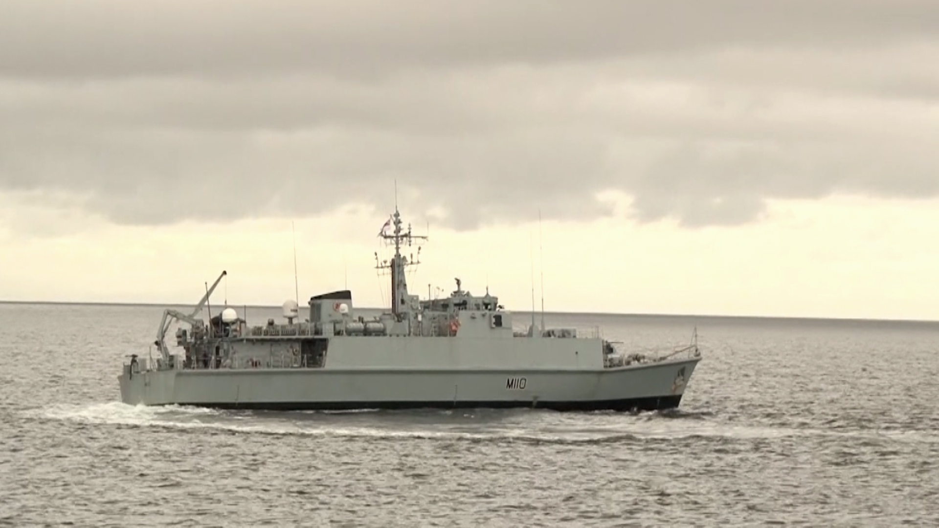 Royal Navy Minehunter at sea