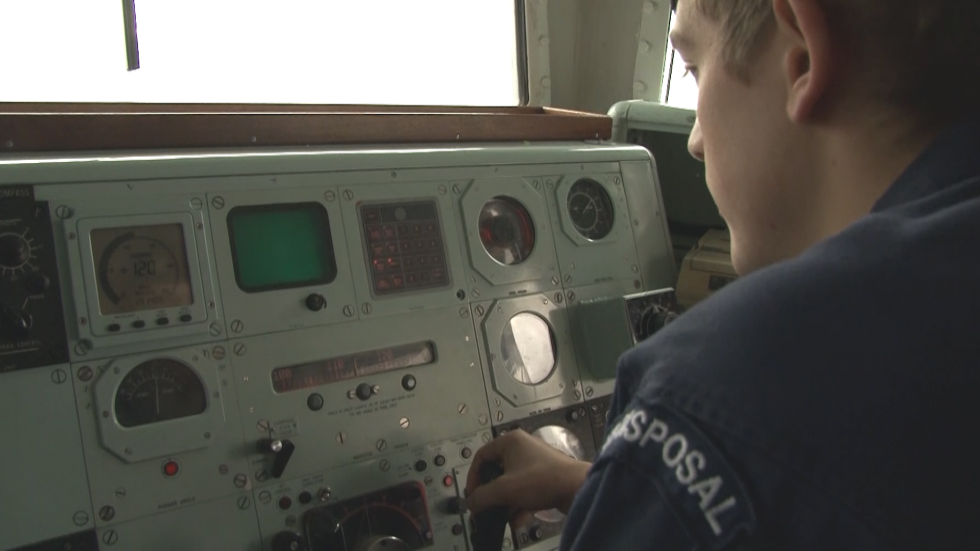 Royal Navy Minehunter Disposal officer at work