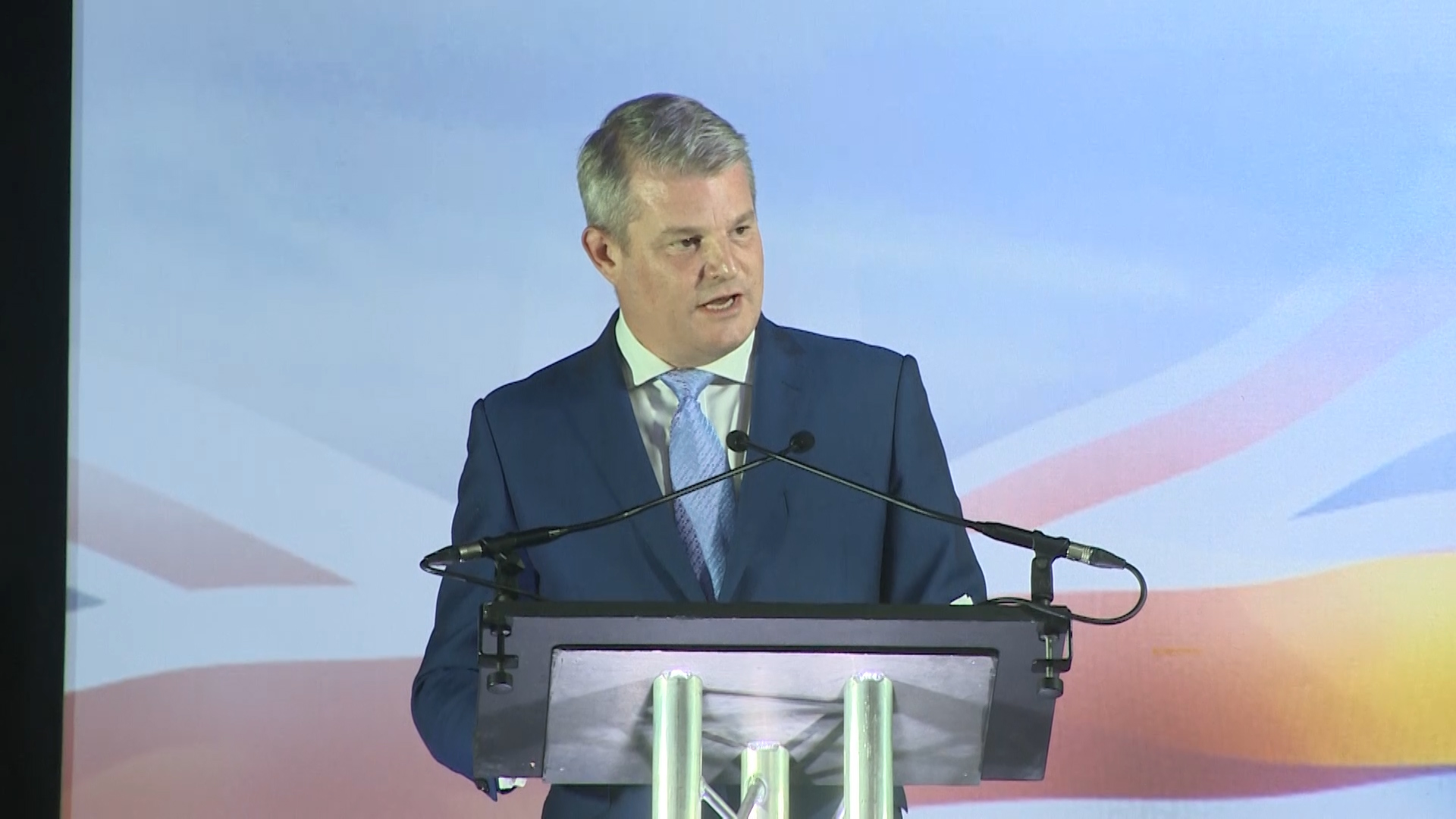 Minister for Defence Procurement Stuart Andrew at RIAT 2019 190719 SOURCE BFBS