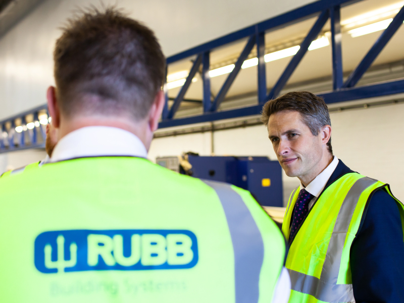 Gavin Williamson visits hanger maker in Gateshead