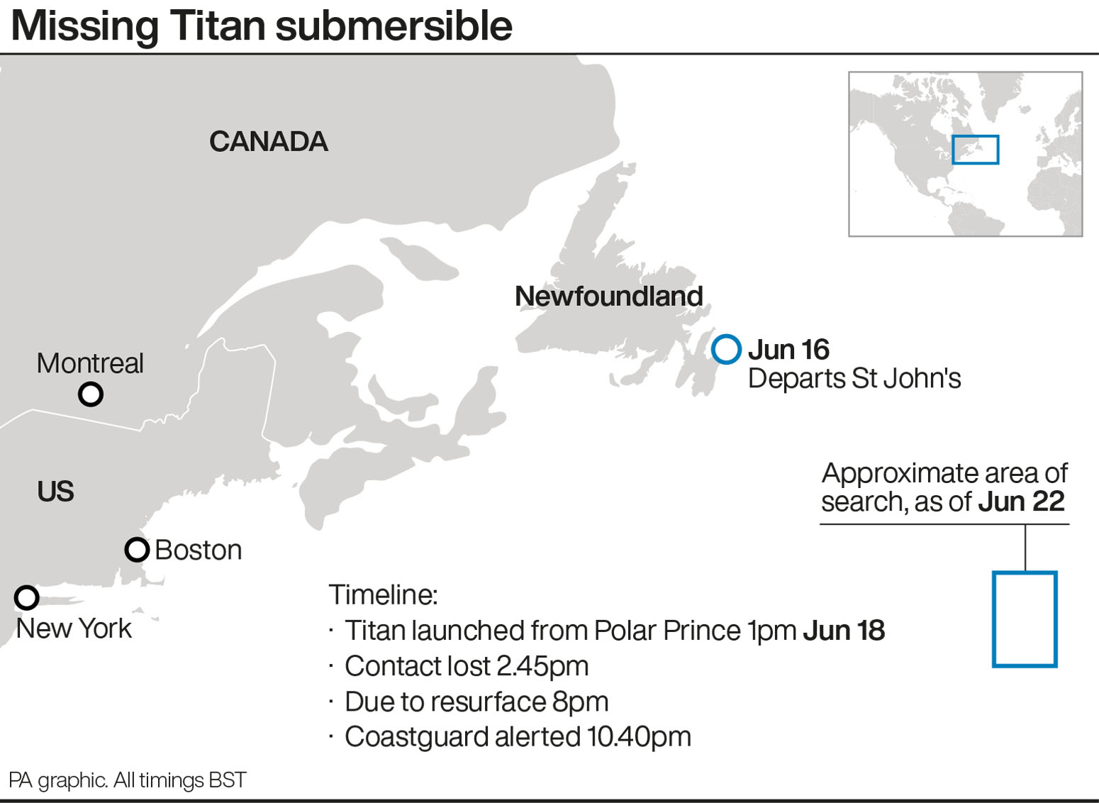 Missing Titan submersible infographic (Picture: PA Graphic).