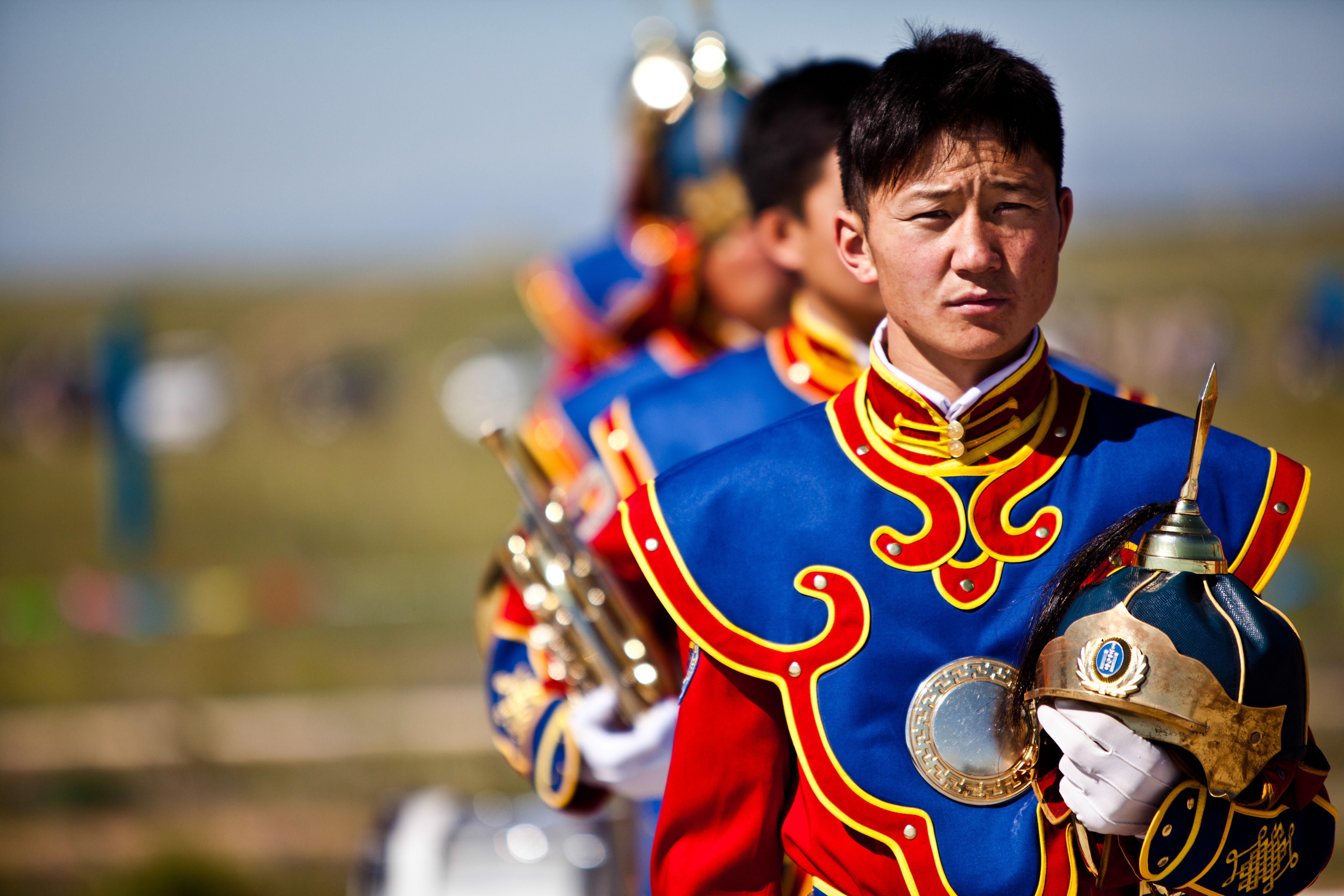 Mongolian State Honor Guard was styled on the uniforms of the Mongol Empire under Genghis Khan (Picture: Alamy Stock Photo).