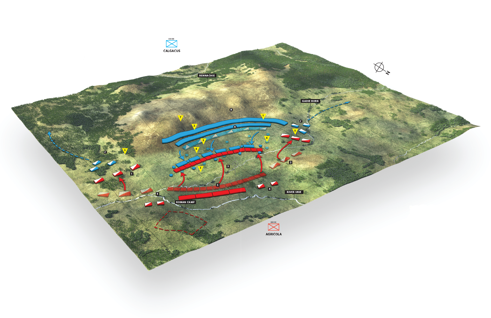 Battle of Mons Graupius 3D map