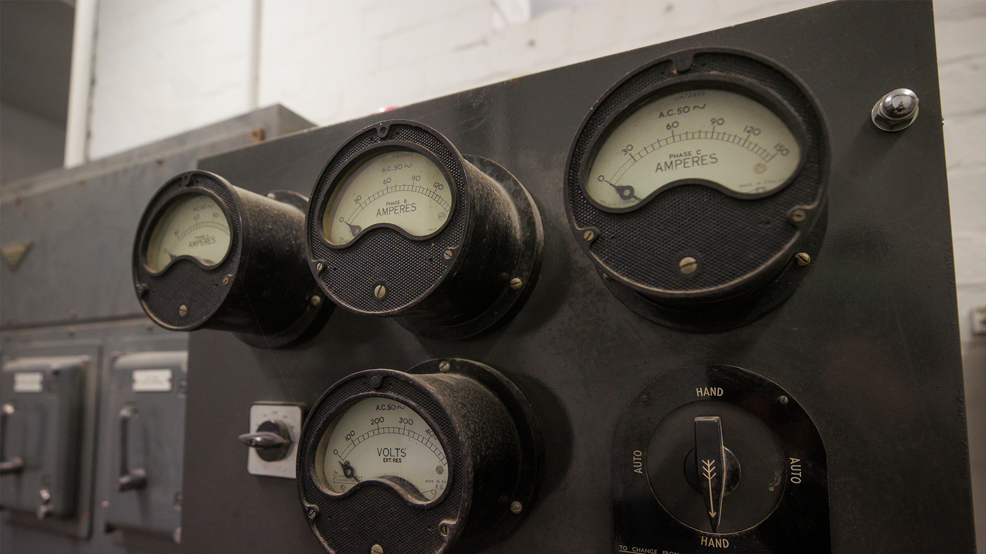 Power controls at the Mount Eden Park bunker a former nuclear facility in south Belfast set to reopen to house historic records 030125 CREDIT PA WIRE