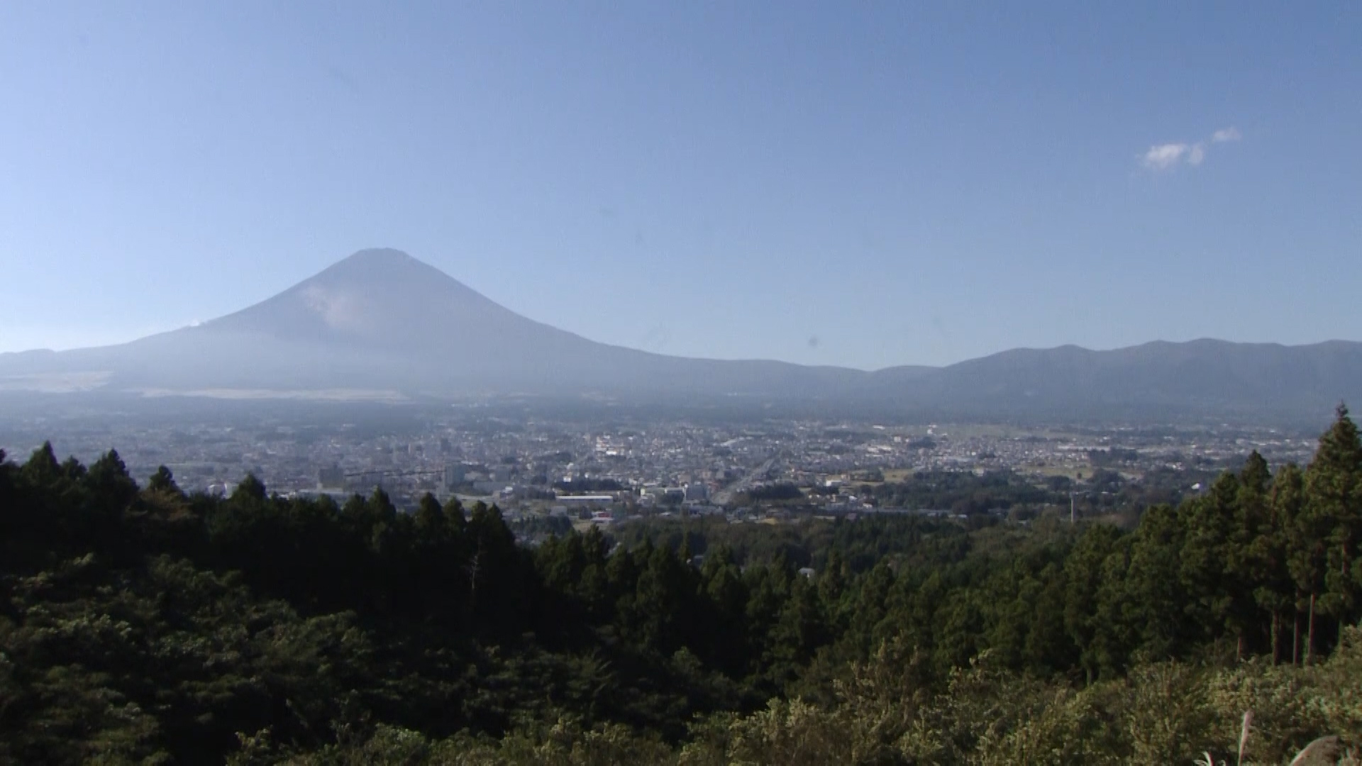 Mount Fuji in the distance.