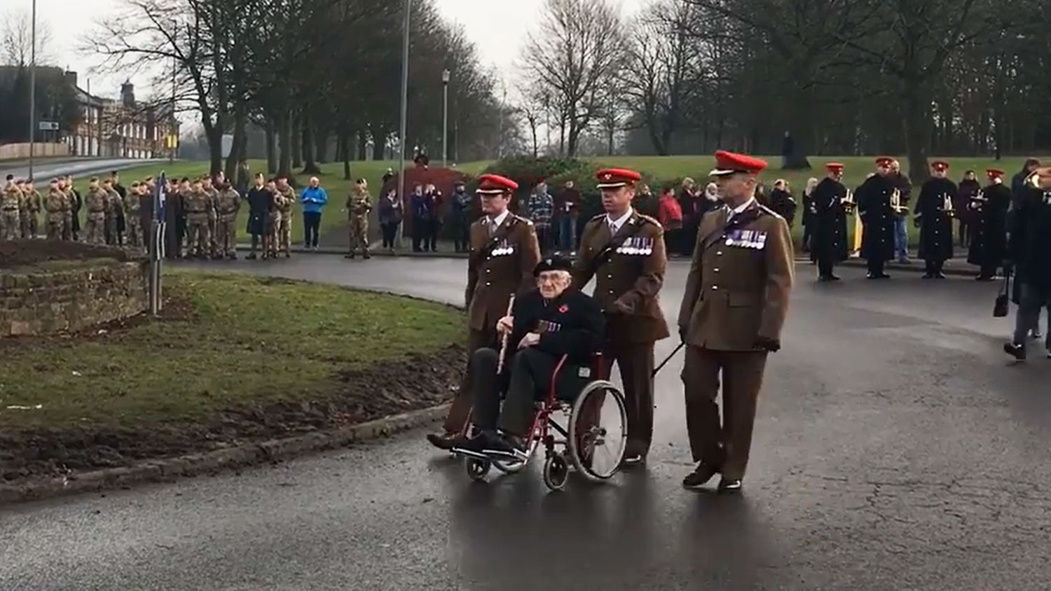 Mr David Evans From Catterick Garrison Roundabout Memorial Unveiling Screengrab Credit BFBS