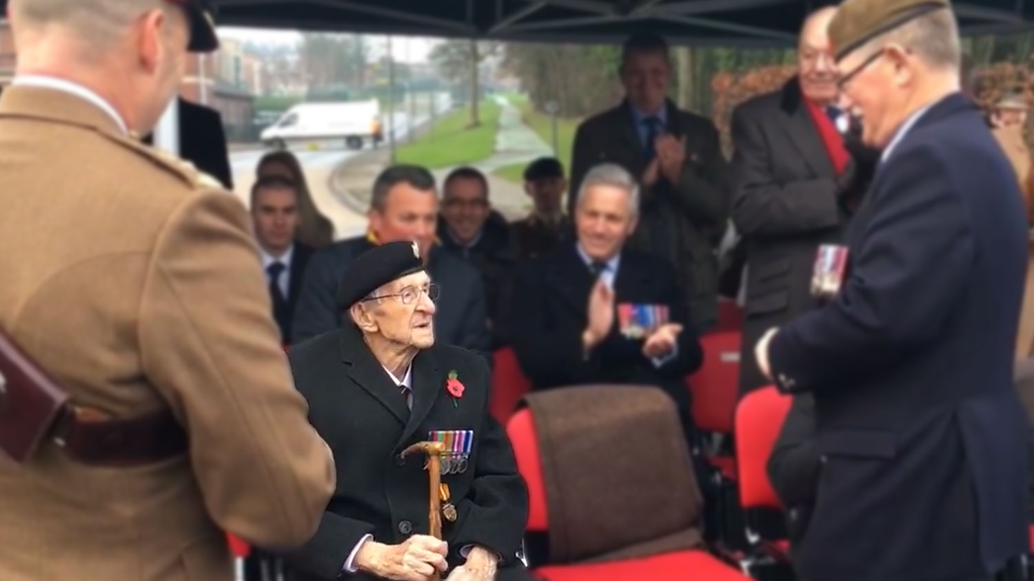 Mr David Evans From Catterick Garrison Roundabout Memorial Unveiling Screengrab Credit BFBS
