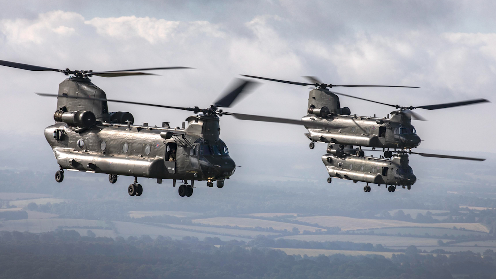 Multiple Chinook aircraft.