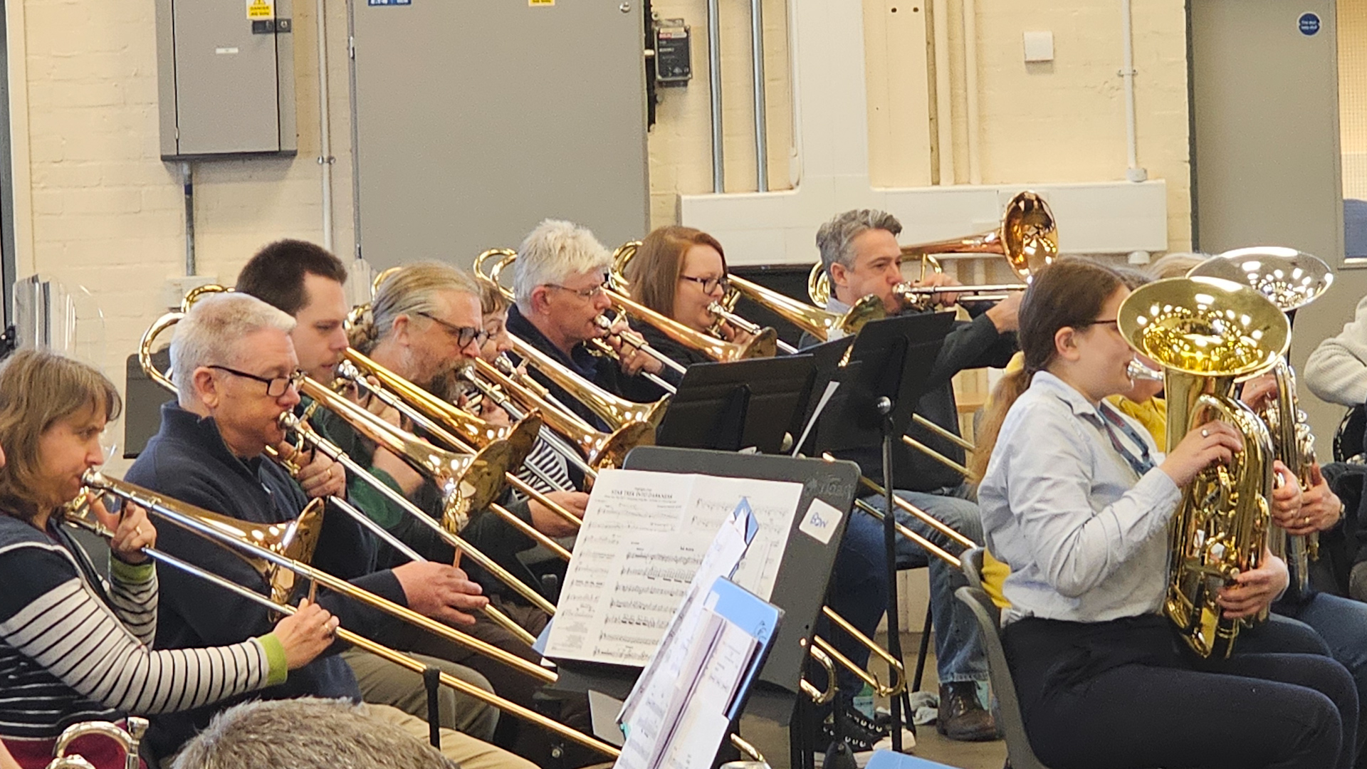 Musicians taking part in the RAF Massed Bands Workshop at RAF Shiverham 020225 CREDIT BFBS