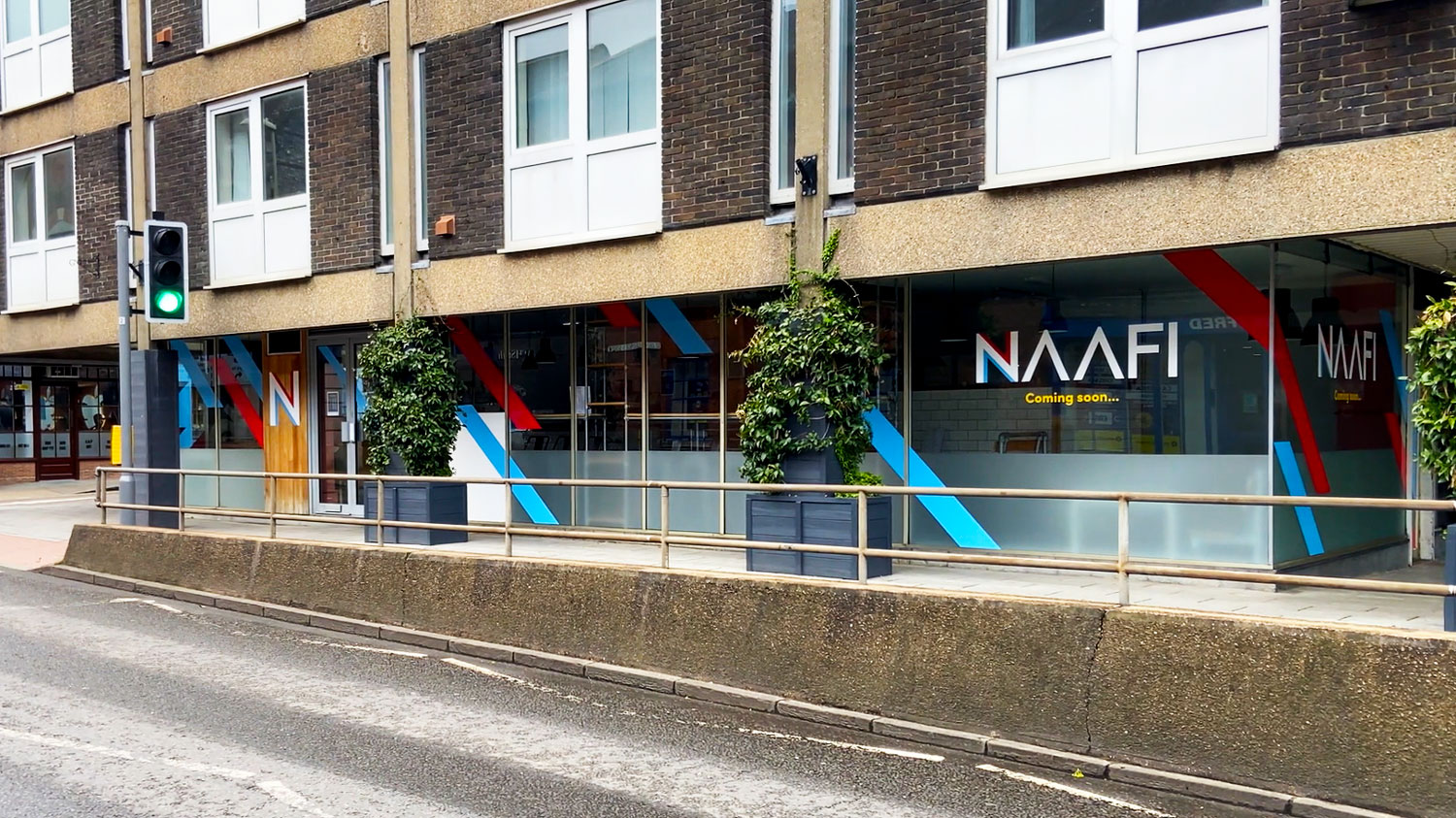 The new NAAFI café in Winchester is on Saint George's Street (Pic: BFBS)