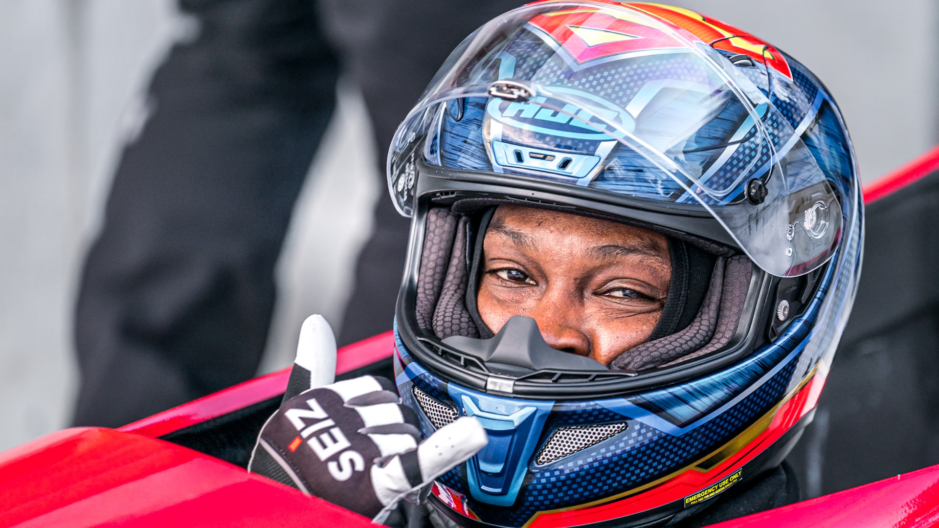Corie Mapp at the para bobsleigh world championships in St Moritz, Switzerland.