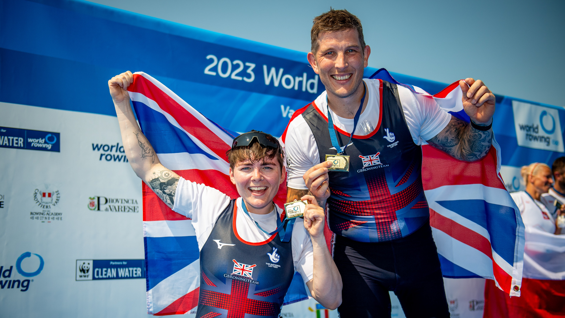 Gregg Stevenson and Lauren Rowles World Cup Italy